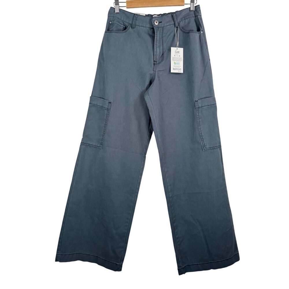 Kensie Kaya‎ high rise wide leg cargo pants blue 90s retro sz 29